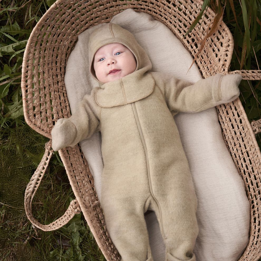 Jumpsuit - Merino wol - Savannah Tan/beige - CeLaVi baby