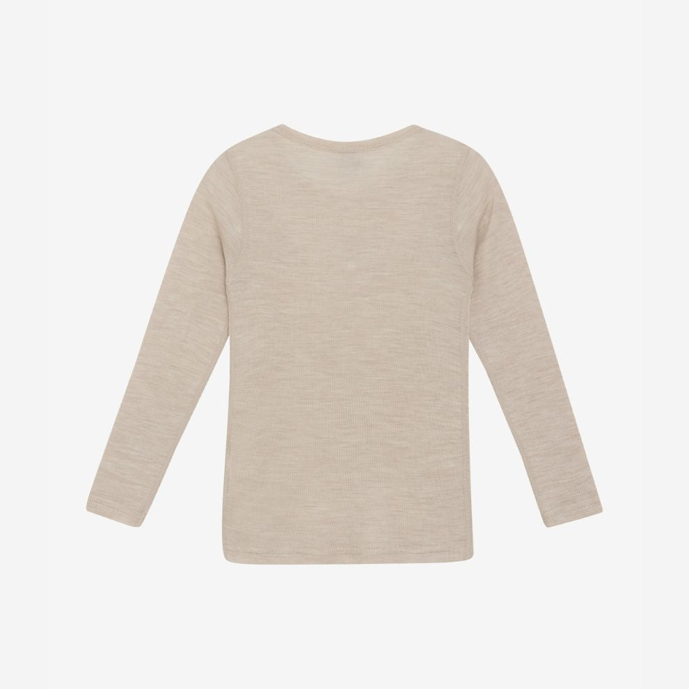 Top lange mouw - Merino wol - Rose Dust/lichtroze - CeLaVi achter