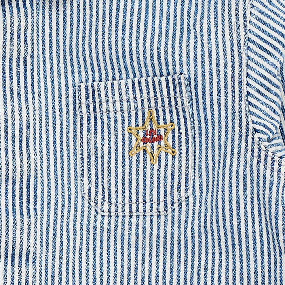 Gestreept spijkerjasje - Biologisch katoen - Denim - Copenhagen Colors close up