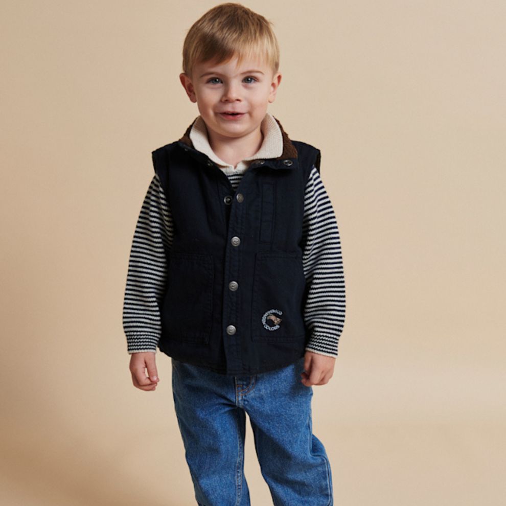 Bodywarmer Twill - Biologisch katoen - Navy - Copenhagen Colors kind