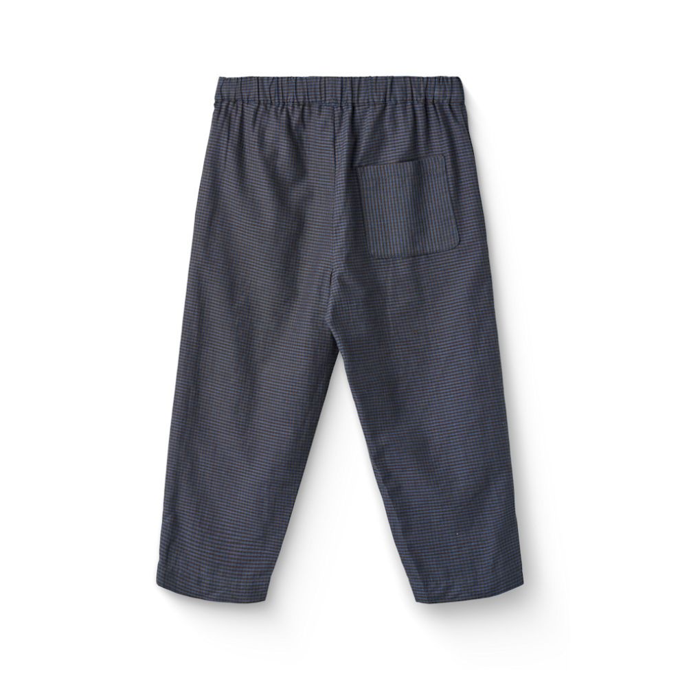 Pantalon broek - Biologisch katoen - Check blue - Copenhagen Colors achterkant