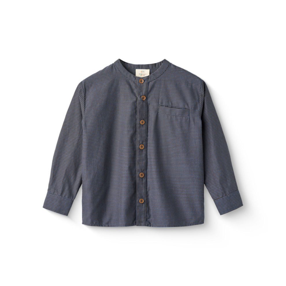 Overhemd top - Biologisch katoen - Navy check - Copenhagen Colors voor