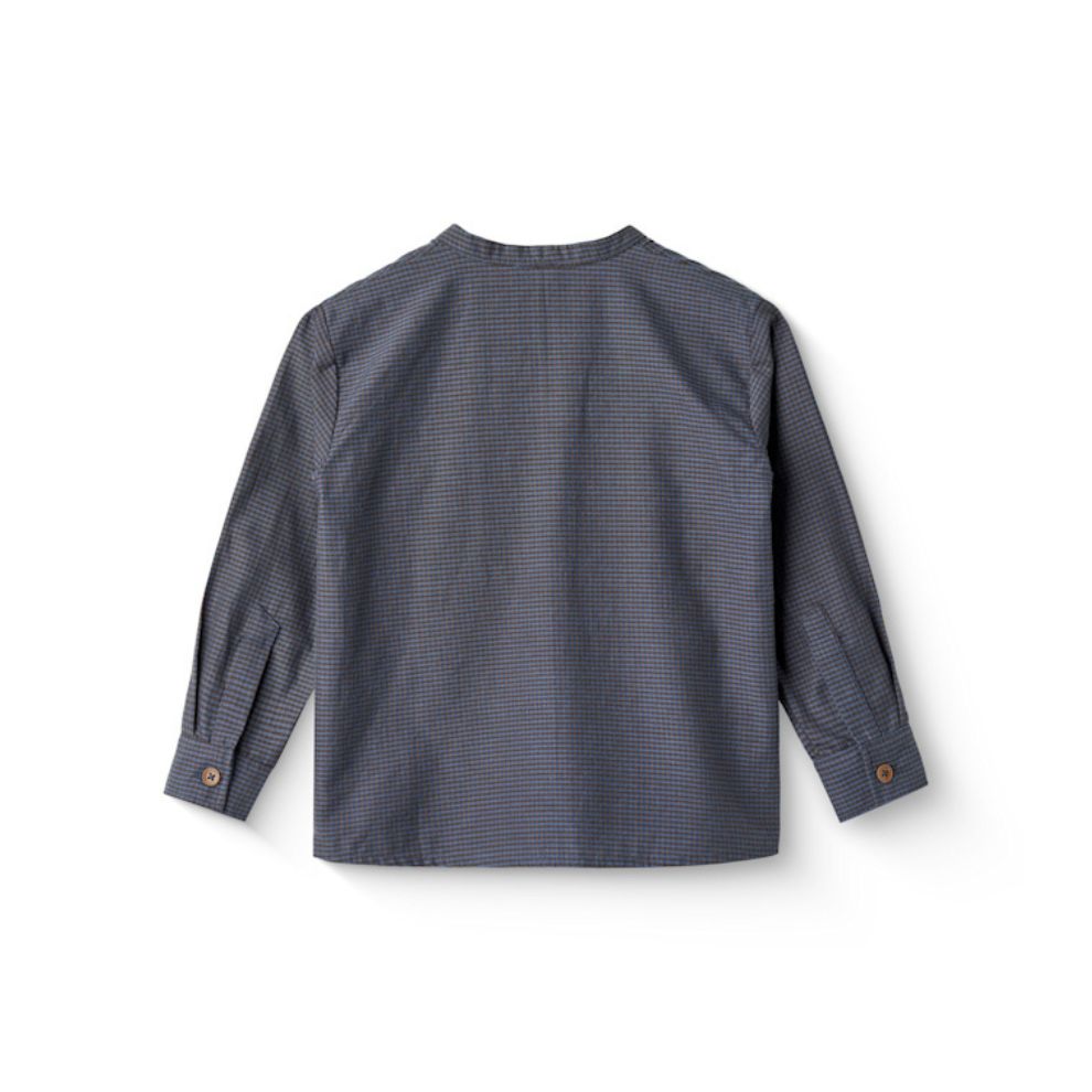 Overhemd top - Biologisch katoen - Navy check - Copenhagen Colors achter