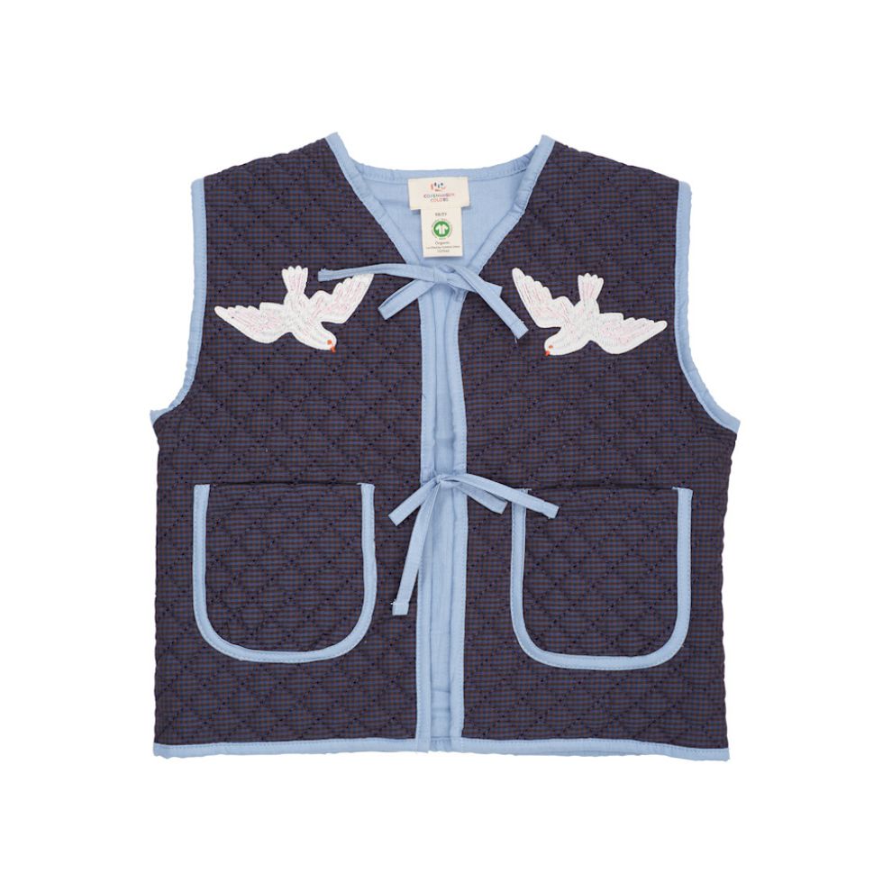 Quilted Bodywarmer - Geruit - Brown/Blue Check - Copenhagen Colors voor