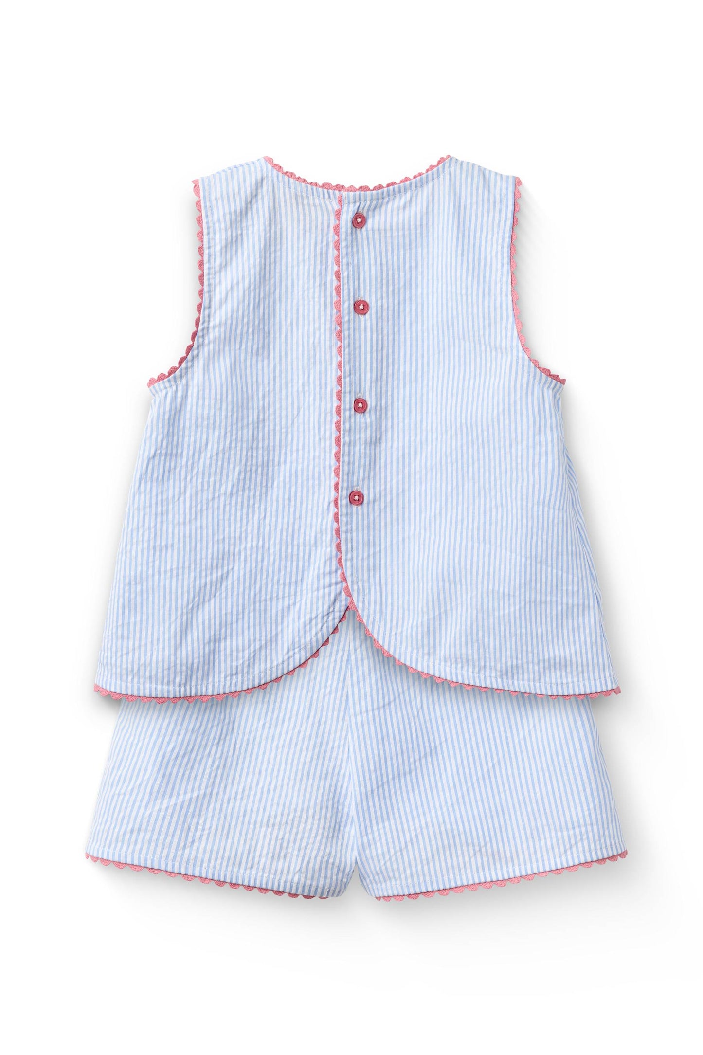 Top met broekje set - Biologisch katoen - Sky blue/gestreept - Copenhagen Colors achter