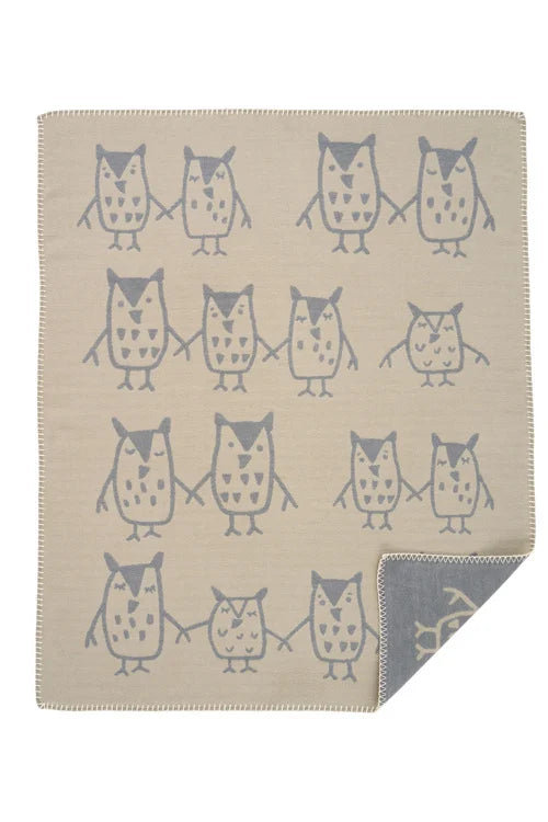 Wiegdeken Hand in Hand - Biologisch wol - Grey/grijs - 65x90 cm - Klippan