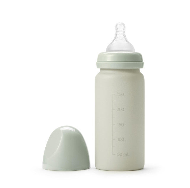 Elodie - Glazen babyfles met siliconen speen 0M+ Mineral Green - product