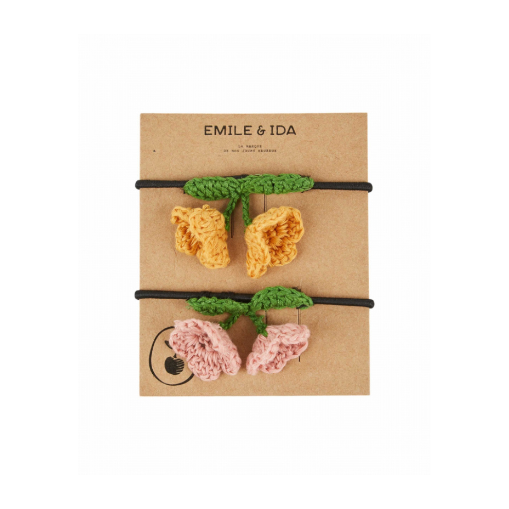 Haar elastiekjes - Gehaakte figuurtjes - Katoen - Emile et Ida geel