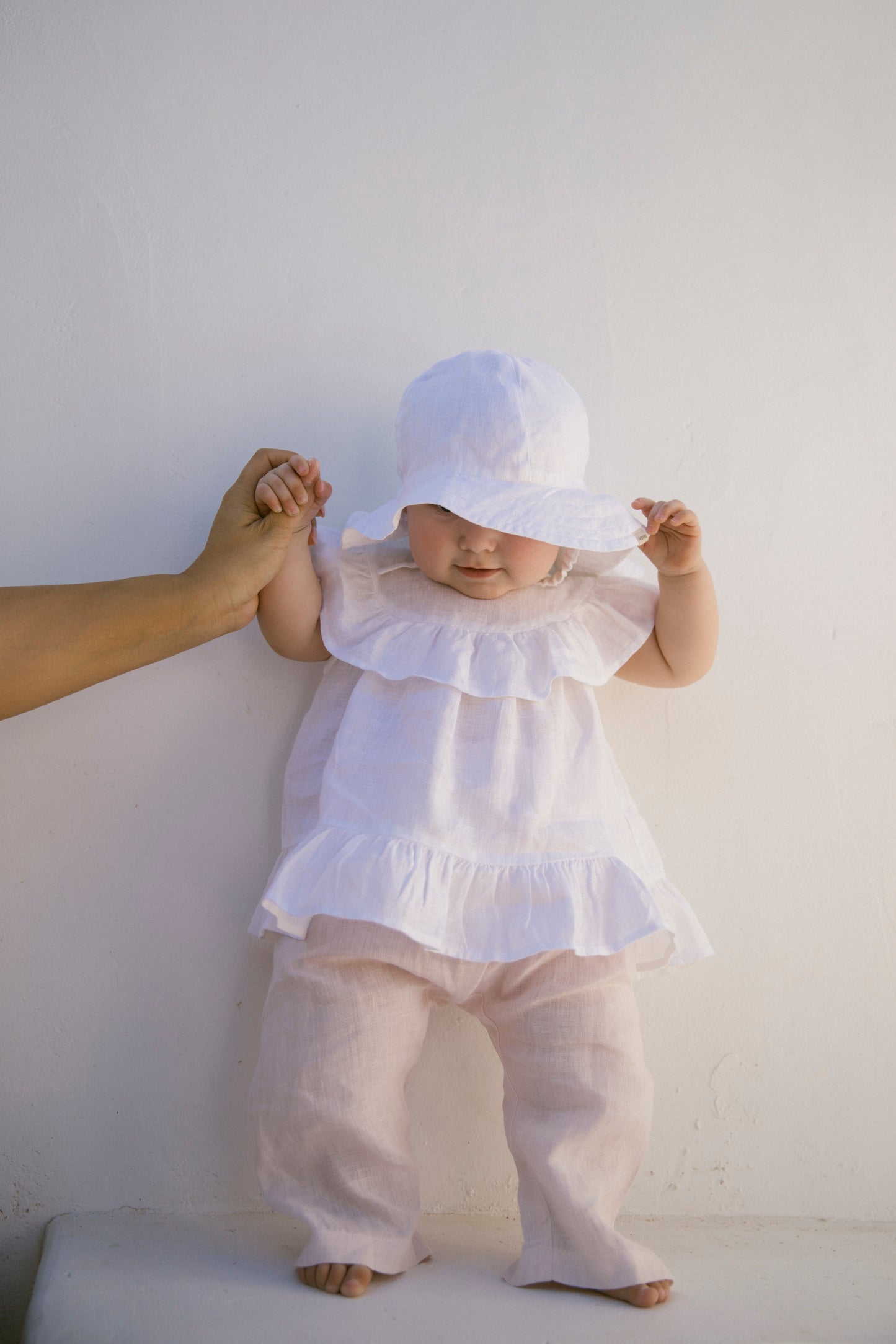 MarMar Copenhagen - Panu L Linen bottoms baby - Linnen broekje - White