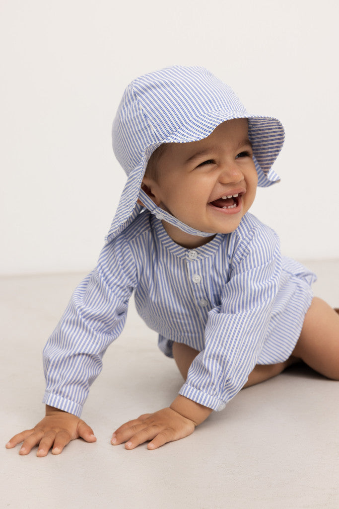 MarMar Copenhagen - Alba Baby Long Poplin Sunhat - Zonnehoed - 100% katoen