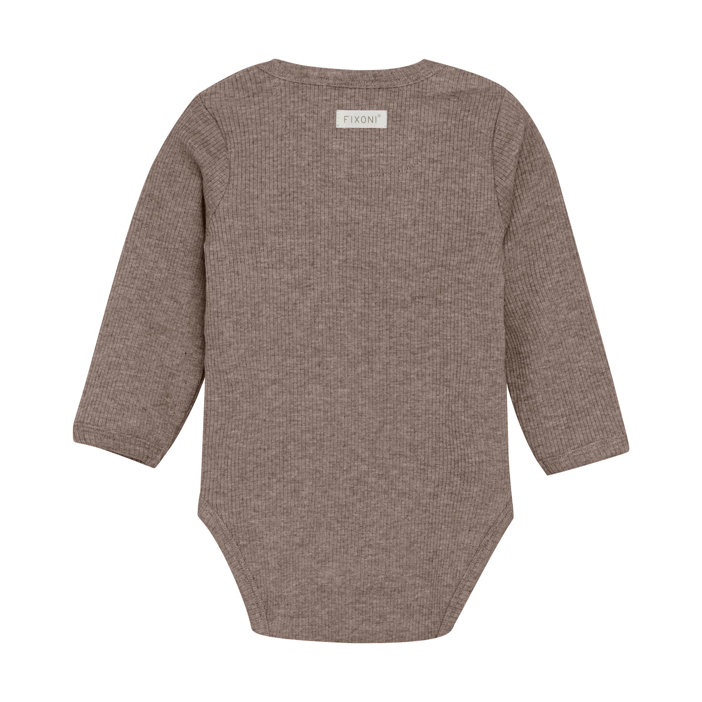 Fixoni - Body LS Melange Rib - Coffee quartz - Romper - Modal katoen achterkant