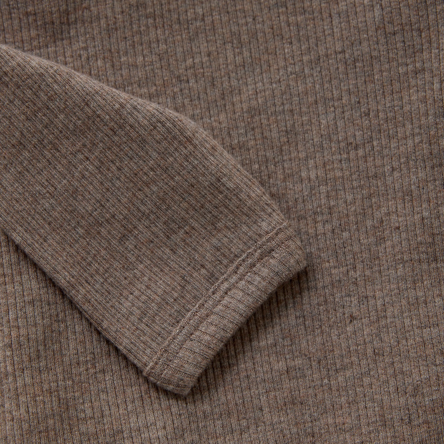 Fixoni - Body LS Melange Rib - Coffee quartz - Romper - Modal katoen close up