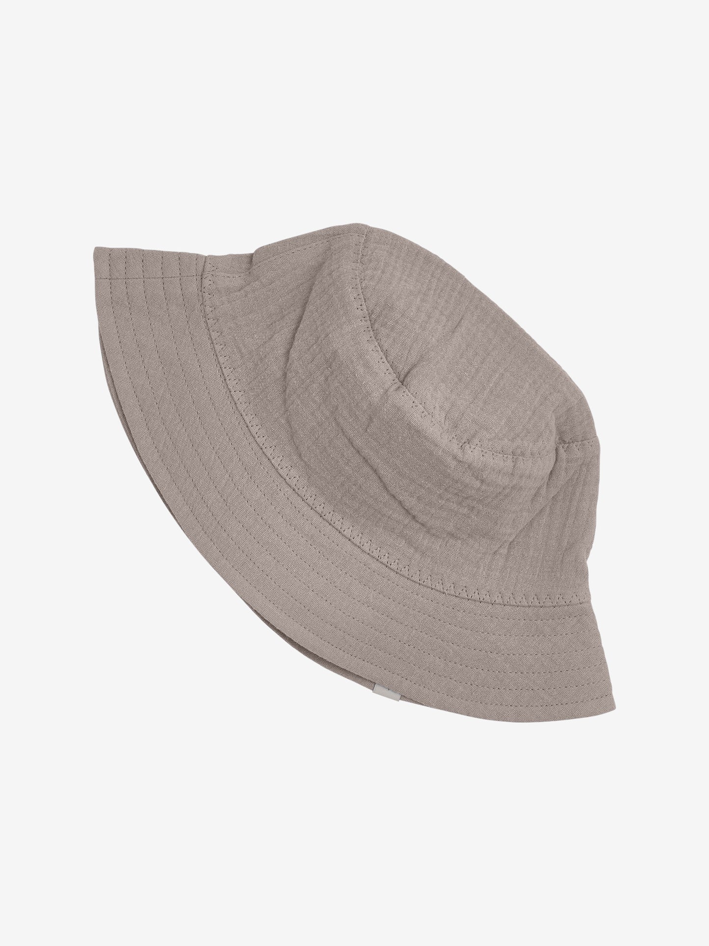 Bucket hat - Zonnehoedje - Biologisch katoen/mousseline - Bruin/Moon Rock - Huttelihut achter
