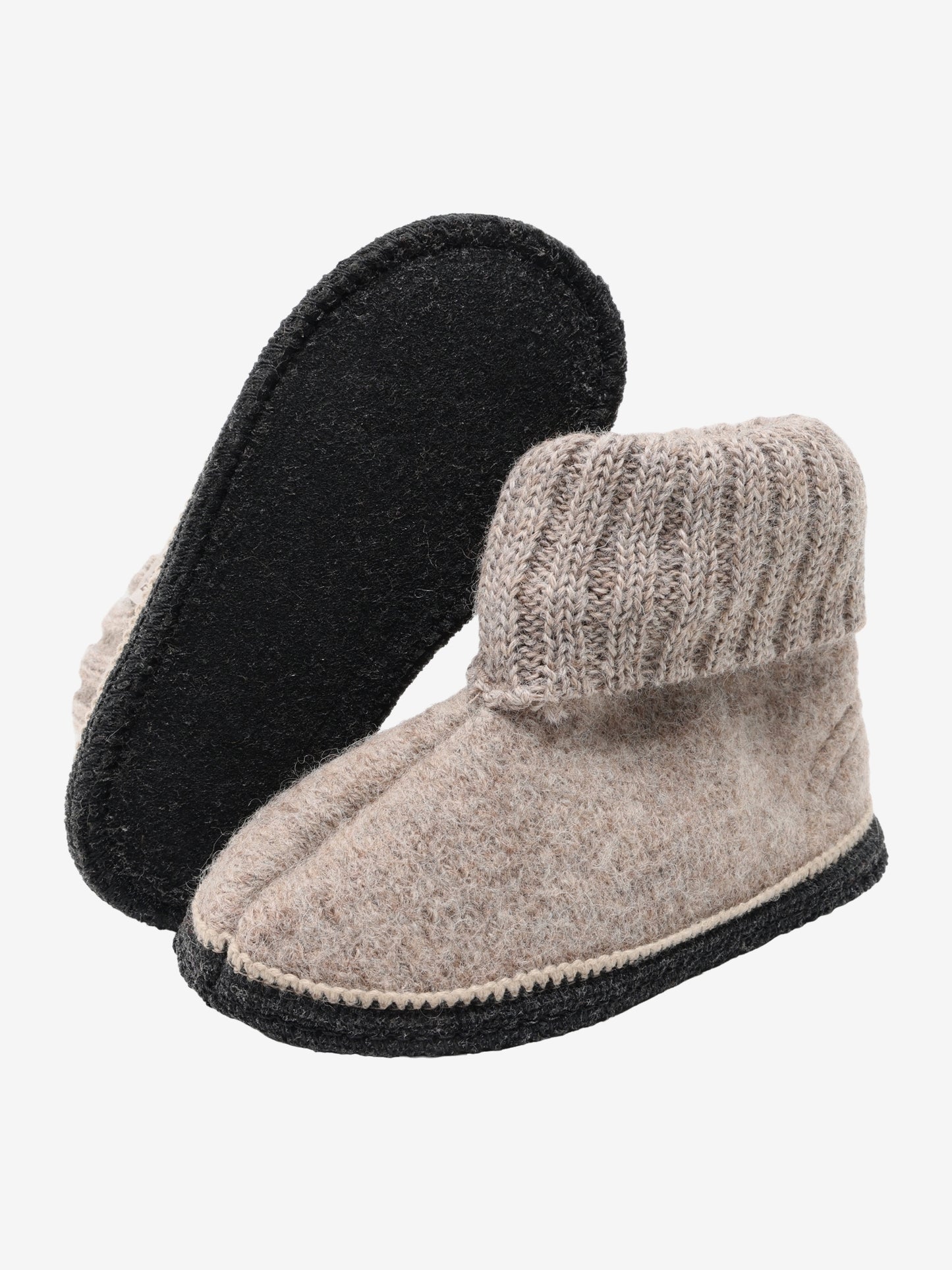 Slofjes - Wol - Camel/beige - Huttelihut zool