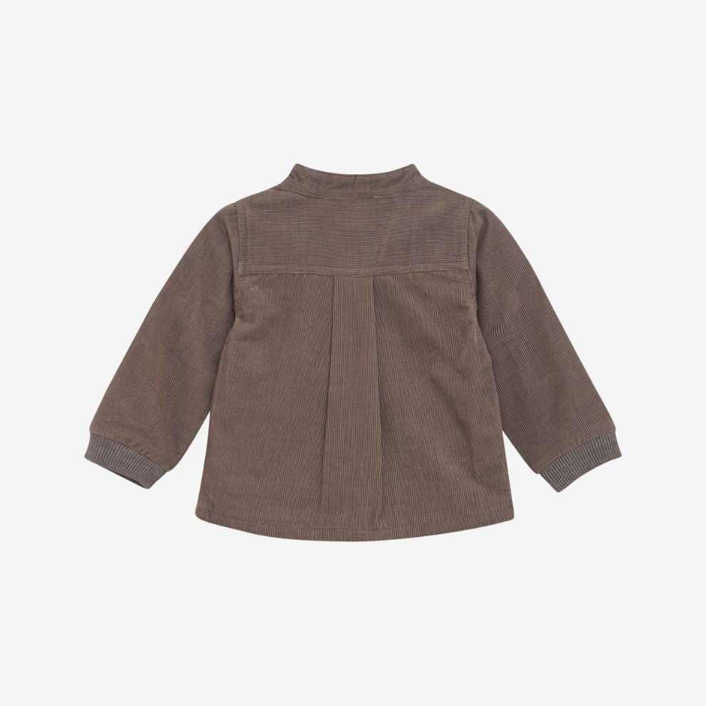 Corduroy top - Biologisch katoen - Falcon/bruin - Huttelihut achter