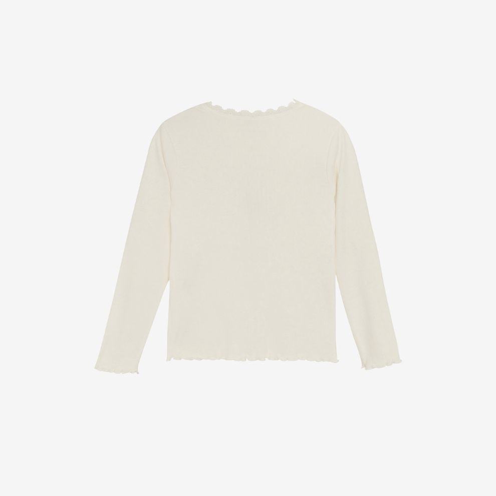 Top lange mouw - Modal katoen - Tofu/off white - Huttelihut achter