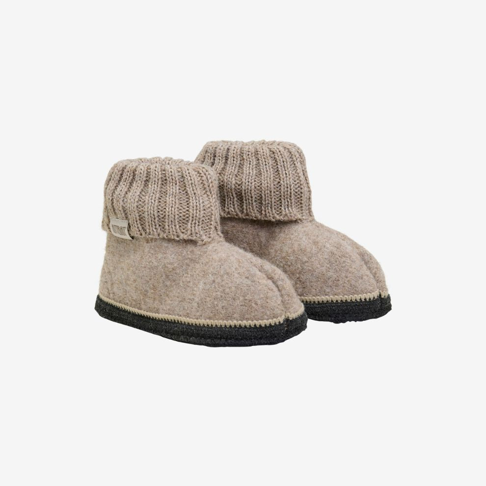 Slofjes - Wol - Camel/beige - Huttelihut voor