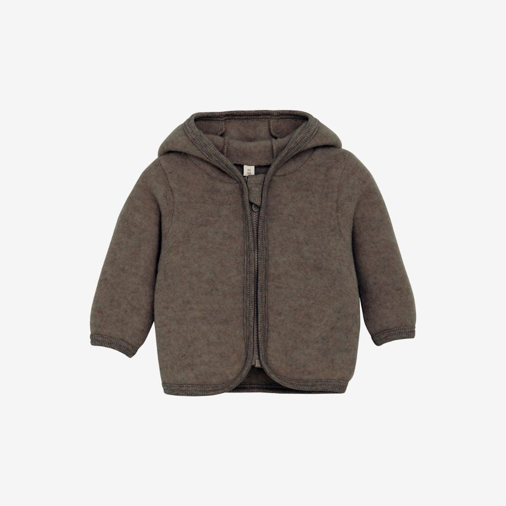 Fleece jasje - Merino wol - Brown melange/bruin - Huttelihut voor