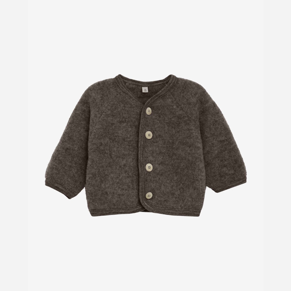 Jasje merino wol fleece - Brown melange/bruin - Huttelihutvoor