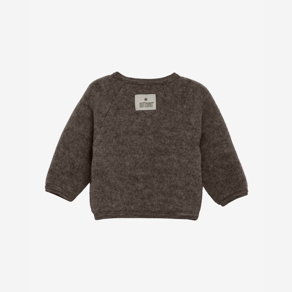 Jasje merino wol fleece - Brown melange/bruin - Huttelihut achter