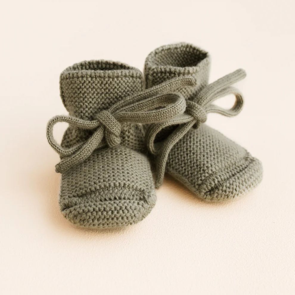 Slofjes/Booties - Merino wol - Artichoke - HVID product