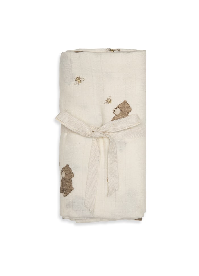 Hydrofiele swaddle - Biologisch katoen - 120 x 120 cm - Bees and Bears - That's mine