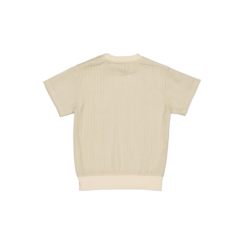 Top korte mouw Benico - Katoen - Off White/Stripe - Levv Labels achter