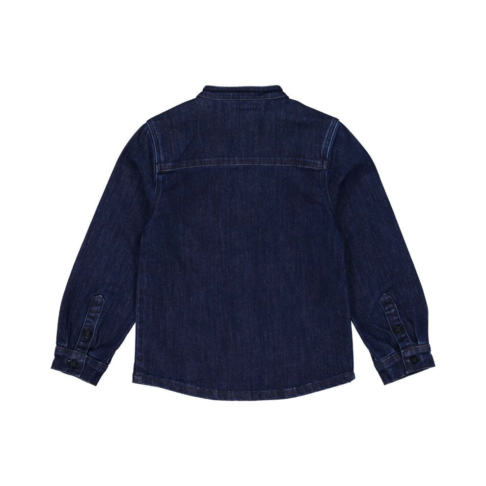 Denim top Vigo - Katoen - Mid blue/donkerblauw - Levv achterkant