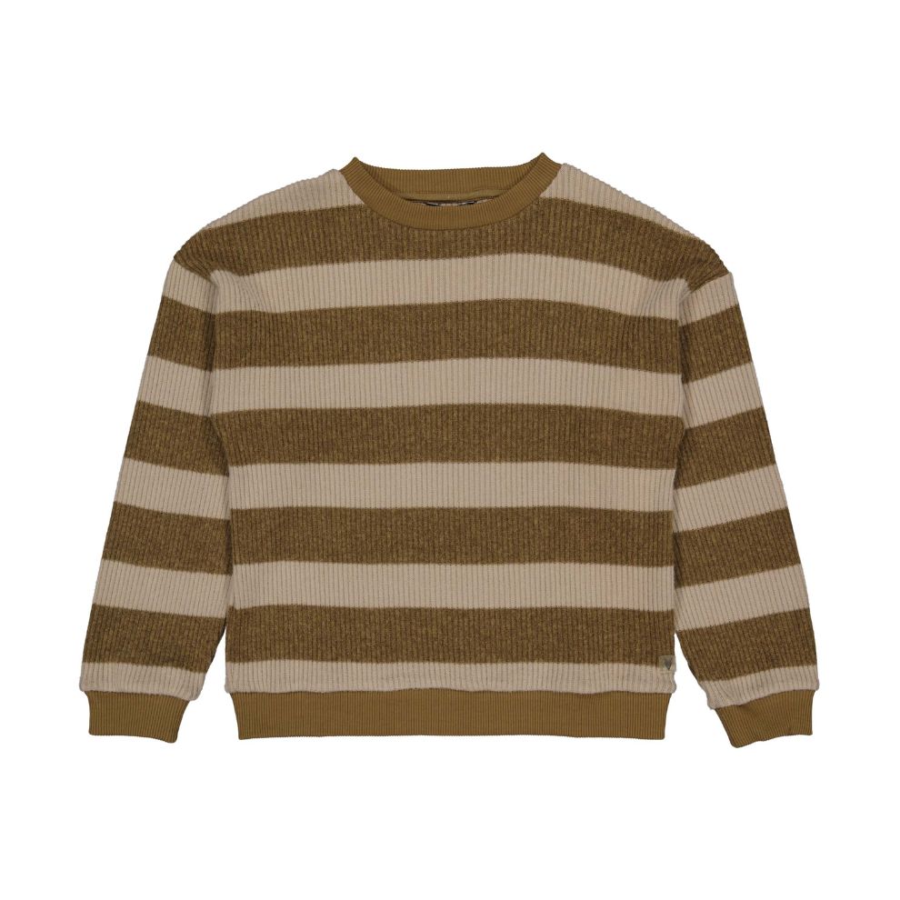 Trui Vesper - Katoen - Sand stripe - Levv voorkant