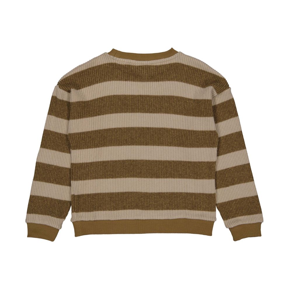 Trui Vesper - Katoen - Sand stripe - Levv achterkant