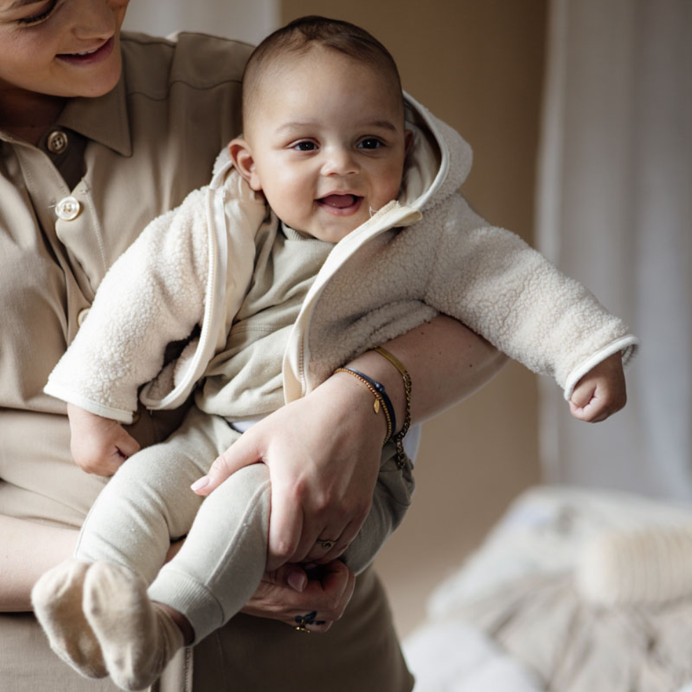 Teddy jasje Lean - Katoen - Light sand/beige - Levv baby