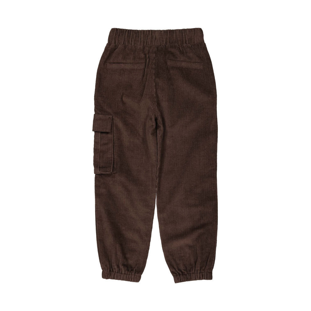 Corduroy broek Tristan - Katoen - Donkerbruin - Levv achterkant