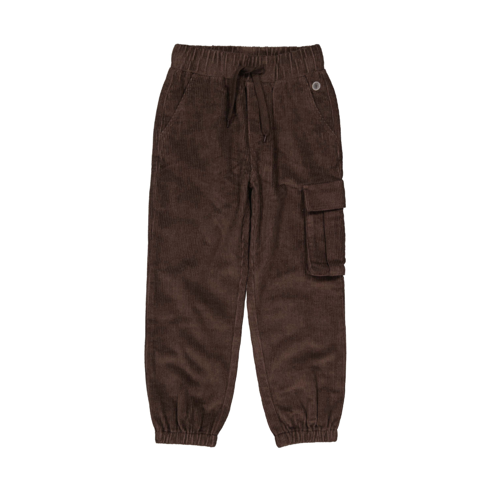 Corduroy broek Tristan - Katoen - Donkerbruin - Levv voorkant
