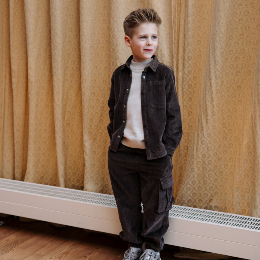 Corduroy broek Tristan - Katoen - Donkerbruin - Levv kind