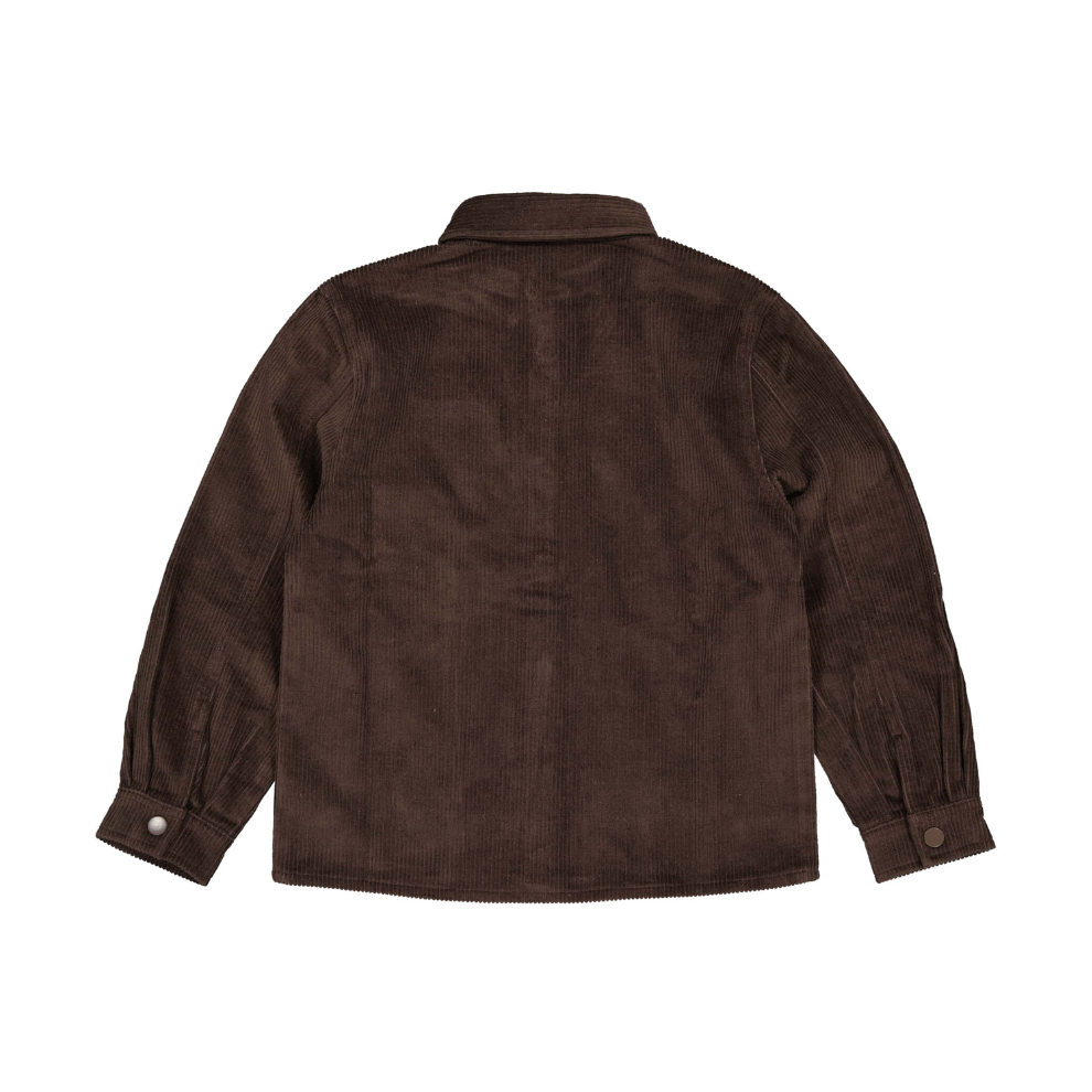 Corduroy overhemd Tiek - Katoen - Donkerbruin - Levv achterkant