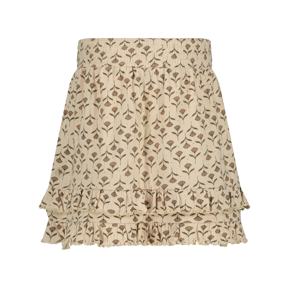 Rok Victoria - Katoen - White flower/beige - Levv achterkant