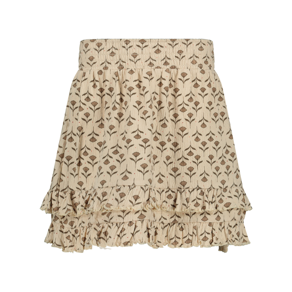 Rok Victoria - Katoen - White flower/beige - Levv voorkant
