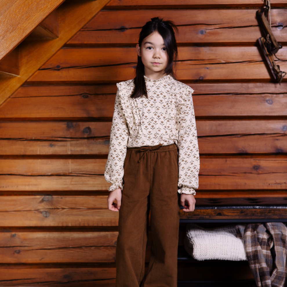 Blouse Verda - Katoen - White flower/Beige - Levv kind