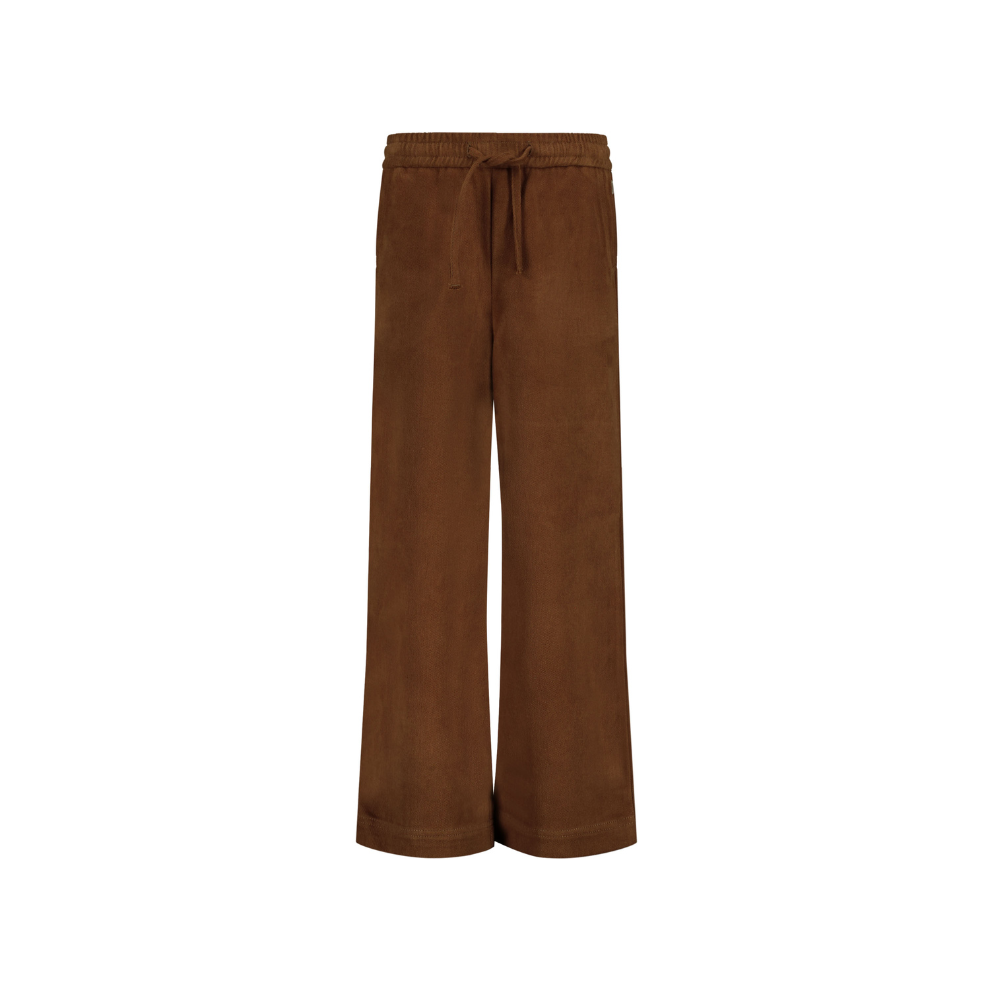 Broek Vinny - Katoen - Straight leg - Dark taupe - Levv voorkant