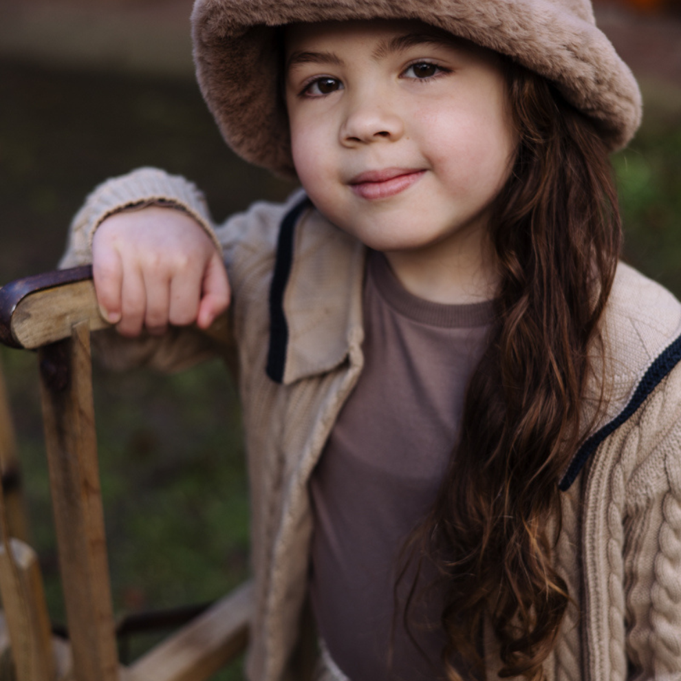 Vest Verena - Katoen - Dark sand/beige - Levv close up