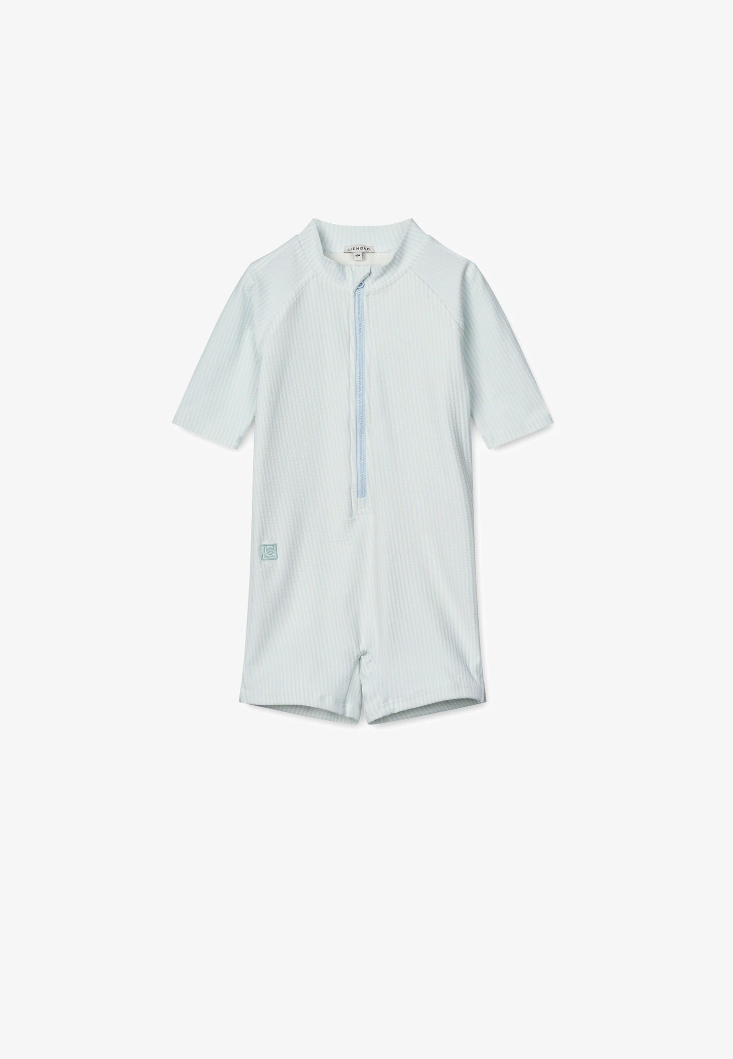 Liewood - Max Seersucker Short-sleeve UV Jumpsuit SPF40- Zwempakje - Vooraanzicht