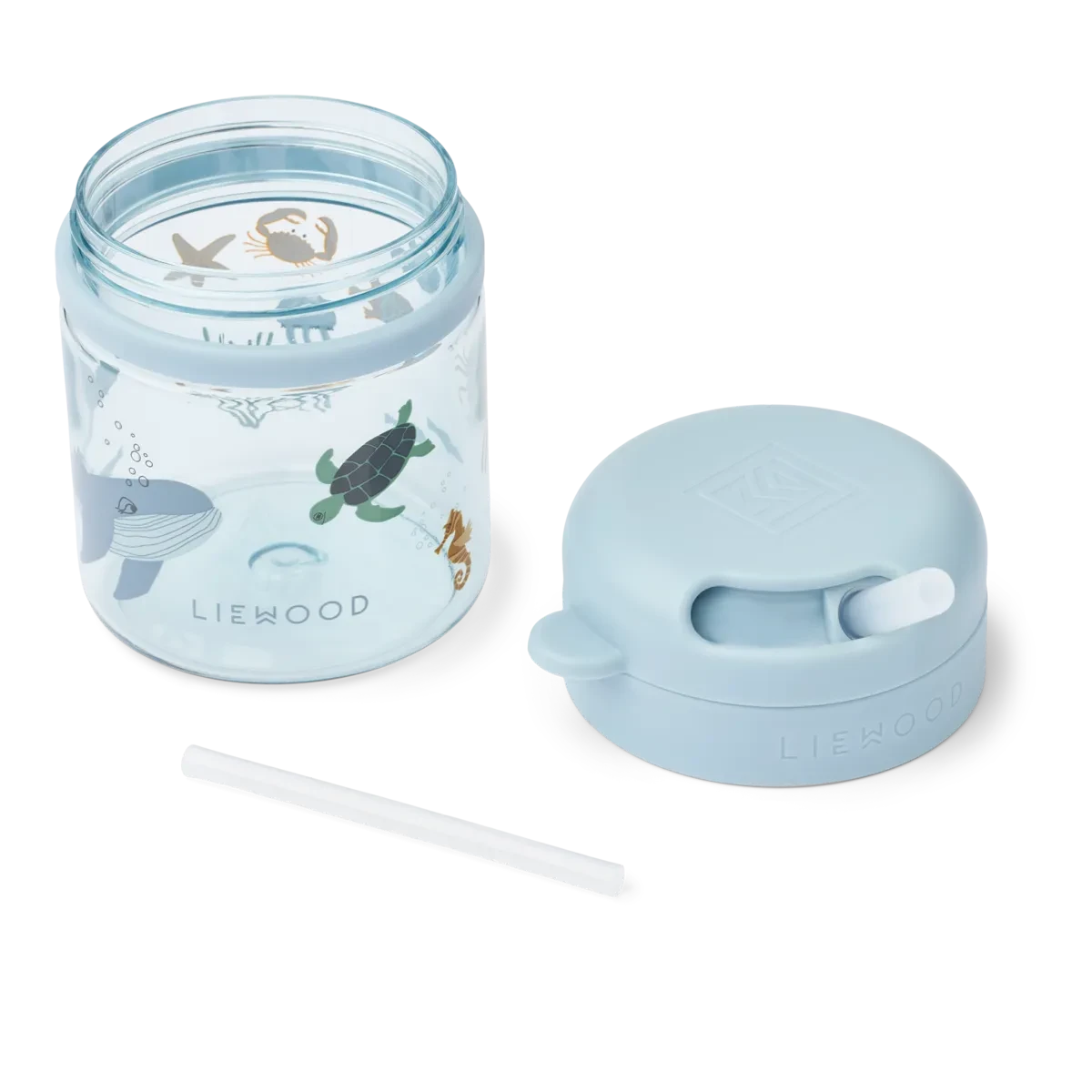 Liewood - Pavia Tritan Straw Cup 280ml - Drinkbeker met rietje - onderdelen zee