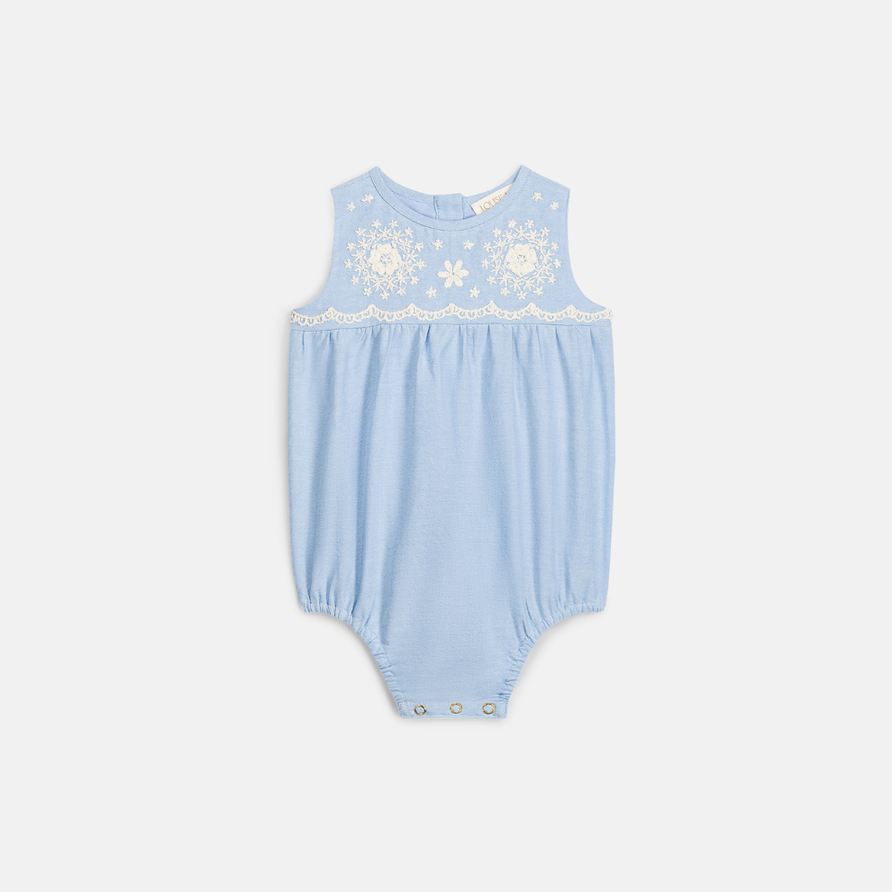 Romper Nushan - Biologisch katoen - Oxford Blue/Blauw - Louise Misha productfoto