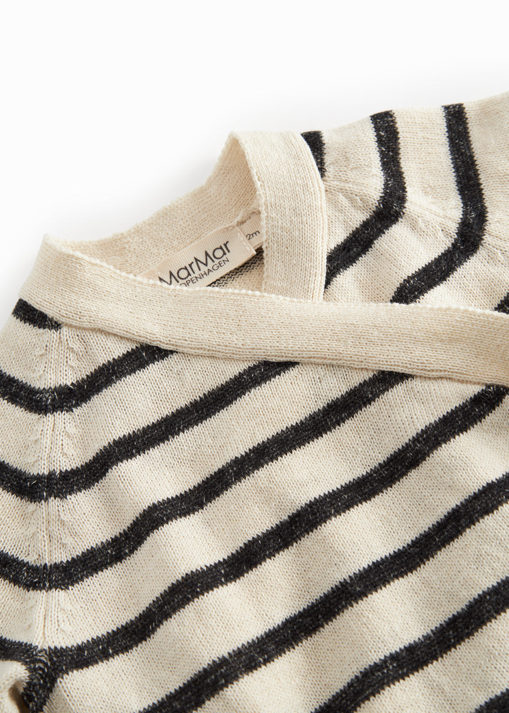 Overslagvestje Tanea - Linnen/katoen - Linen Mix Stripe - MarMar Copenhagen bovenkant