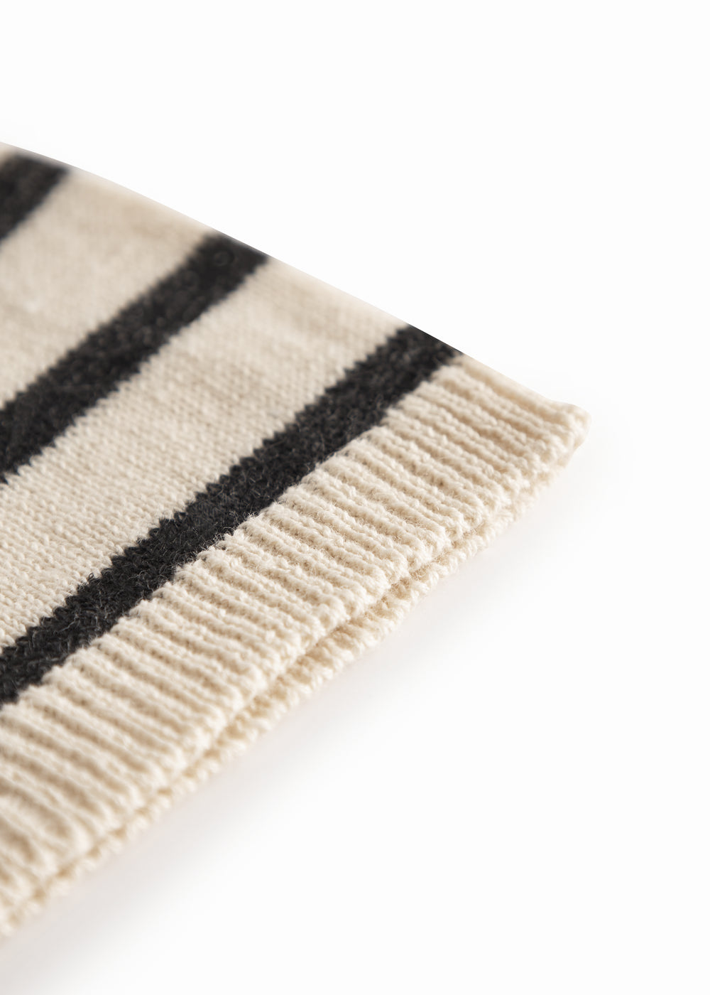 Strikmutsje - Linnen/katoen - Linen Mix Stripe - MarMar Copenhagen close up