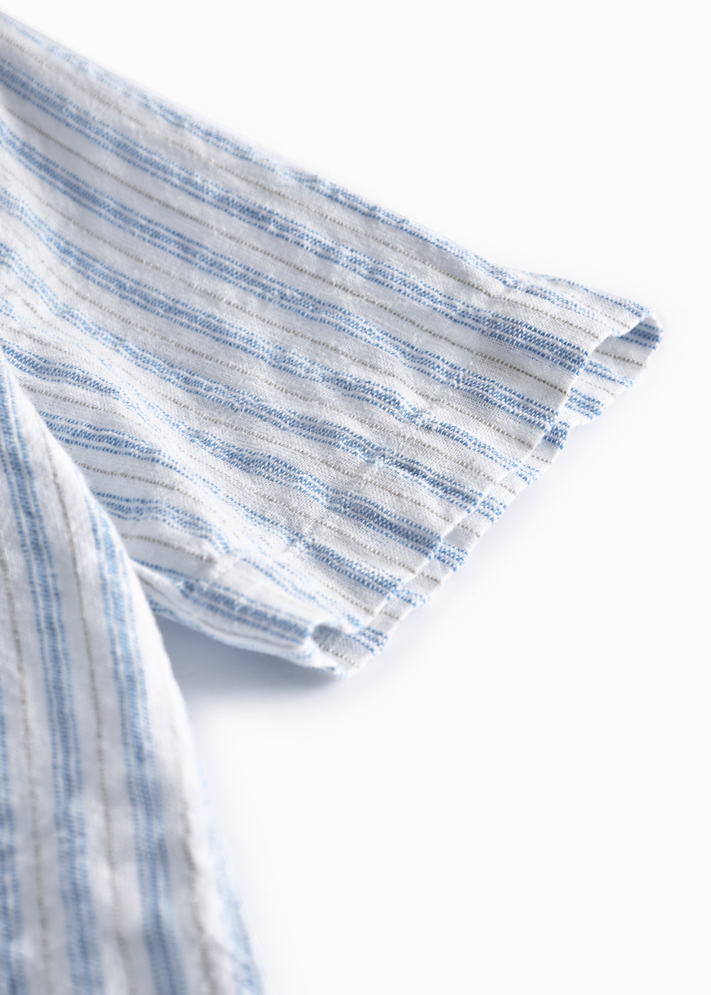 Blouse Tage - Linnen/katoen - Surf Blue Stripe - MarMar Copenhagen mouw