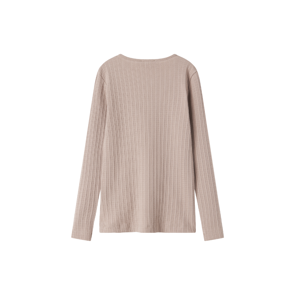 Top lange mouw Tamra - Biologisch katoen/modal - Soft beige - Marmar Copenhagen achterkant