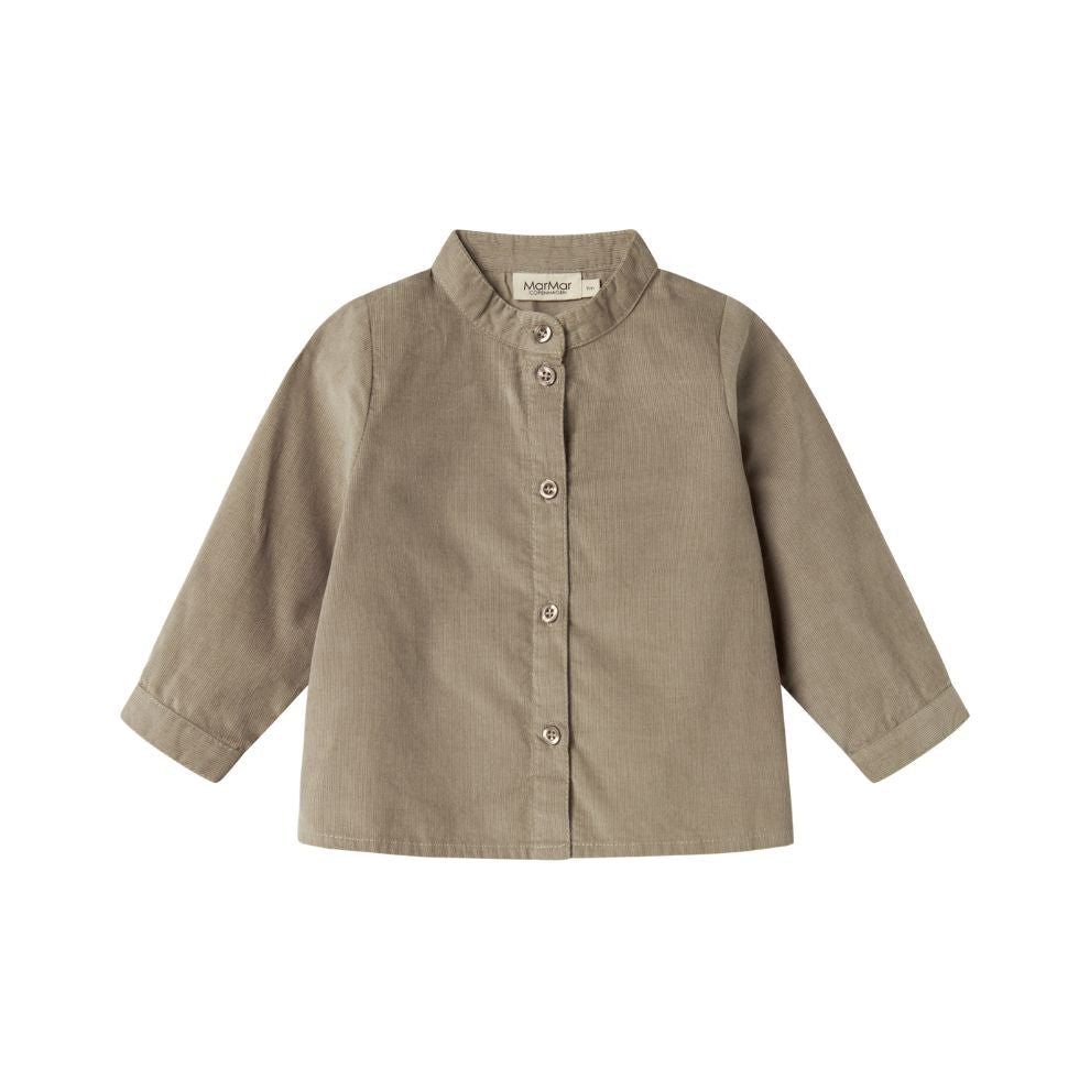 Overhemd top Tomi B - Biologisch katoen - Mud/bruin - Marmar Copenhagen voorkant