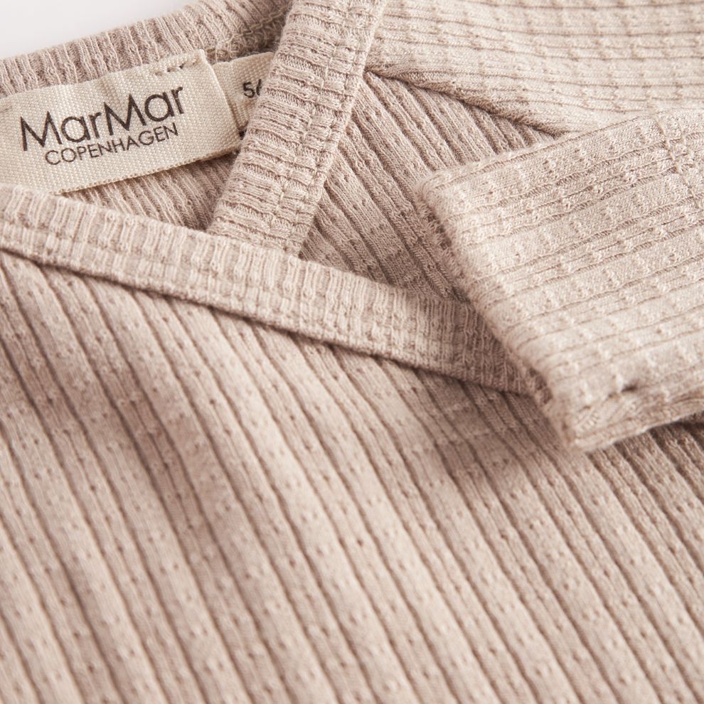 Overslag romper Belito - Biologisch katoen/modal - Soft beige - Marmar Copenhagen bovenkant