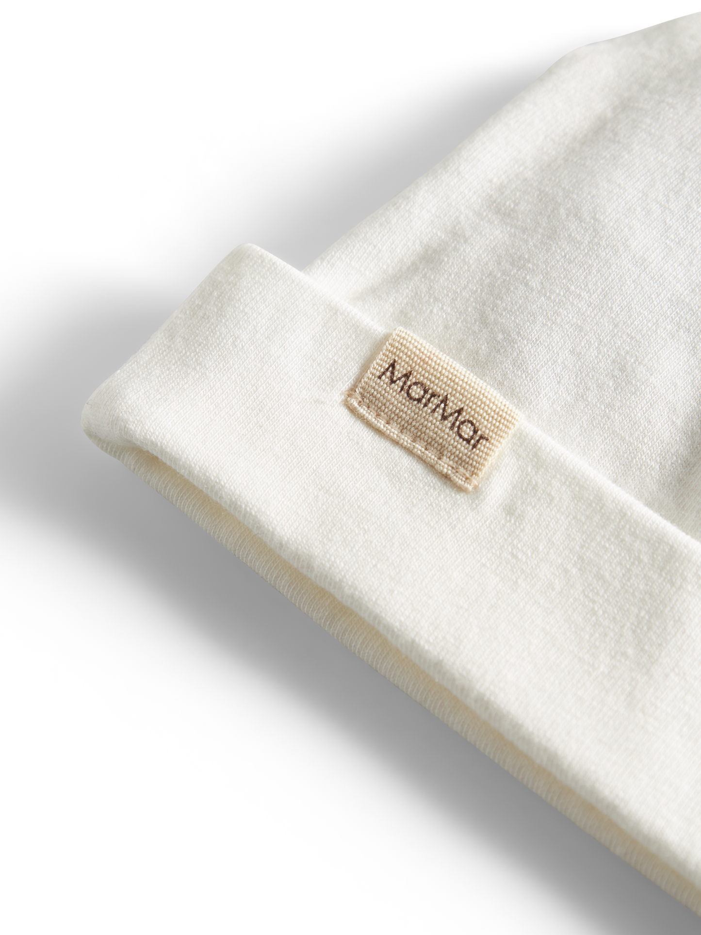 MarMar Copenhagen - Aiko Modal Beanie - - Gentle white - Baby Mutsje - Wit - Modal Katoen - close up
